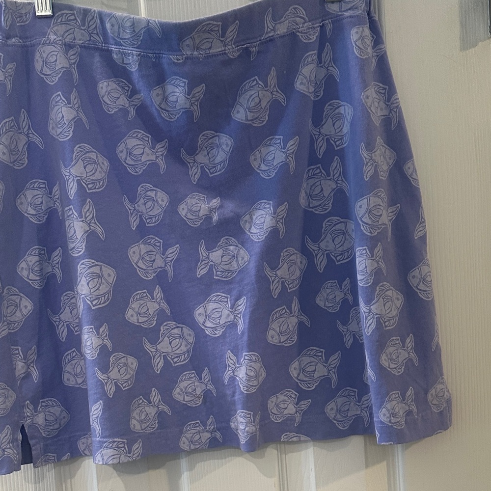 Fresh Produce Purple Fish Print Mini Skirt